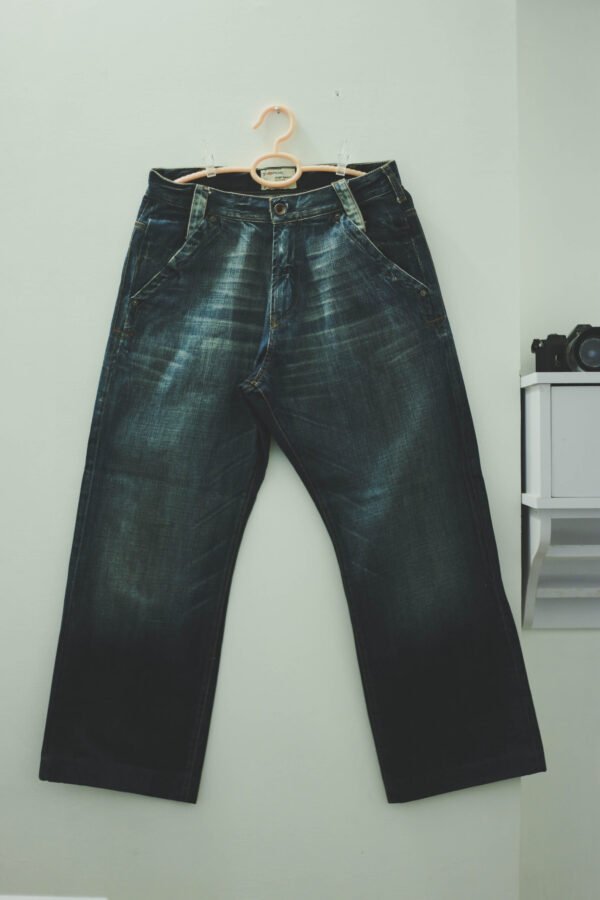 Enorgie Dark Blue with Green Bleach Tint Denim Jeans | 33 Inches Rasta ...