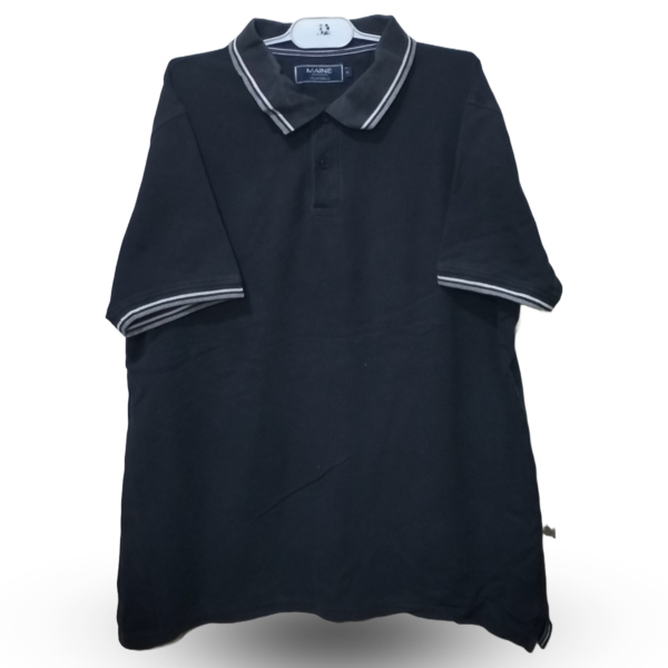 Maine Plain Black Polo Half Sleeves | P.K | Large
