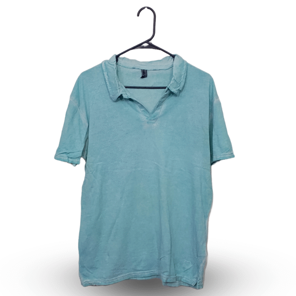 Celio Club Faded Sky Blue Plain Polo Half Sleeves | Cotton | Large