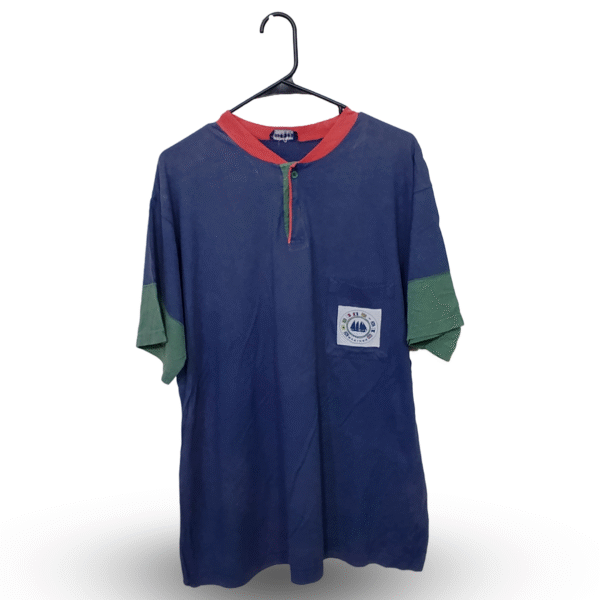 Mariner Dark Blue & Green Plain With Front Pocket Half Sleeves | Pure Cotton Jersey | 2XL