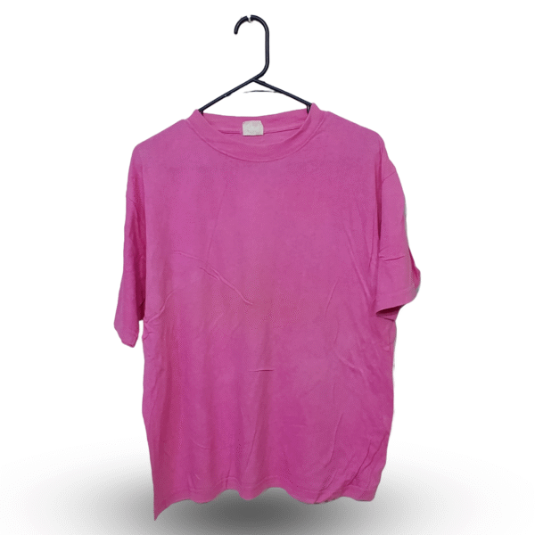 Lunda Dot PK Pink Plain Half Sleeves | Cotton Jersey | Large