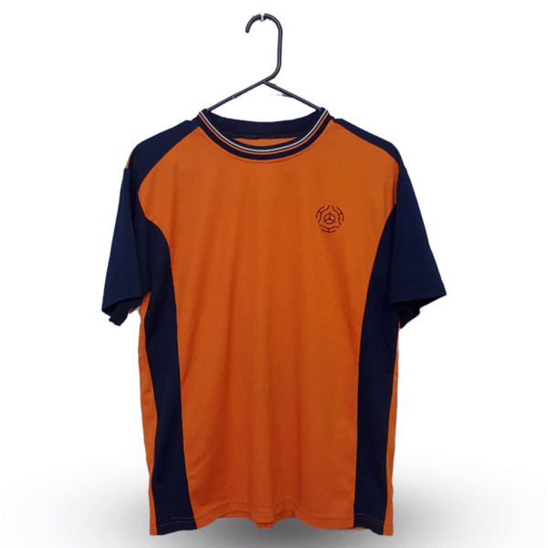 Lunda.Pk Orange & Dark Blue Plain Half Sleeves | Sports Fabric | Large