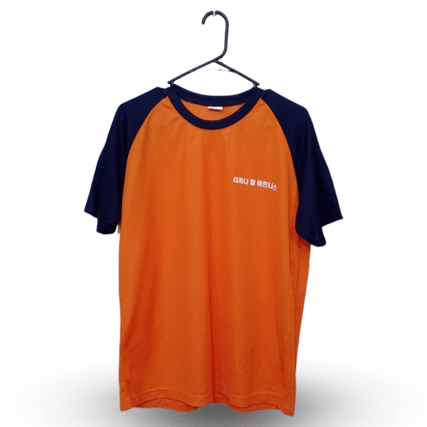 Lunda.Pk Sports Orange & Dark Blue Half Sleeves T Shirt | Sports Fabric | Extra Large