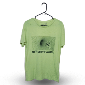 Clock House Pista Green Printed Half Sleeves T Shirt | Cotton Jersey | Large