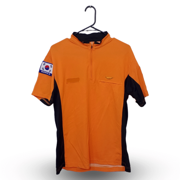 Lunda.Pk Orange & Black With Front Pocket Half Sleeves Zipper Sports T Shirt | Sports Fabric | Large