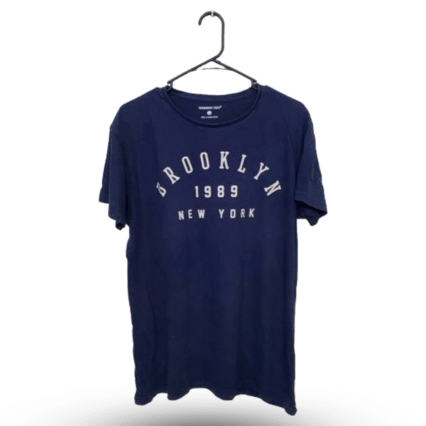 Cedarwood State Dark Blue Printed Half Sleeves T Shirt | Cotton | Extra Large