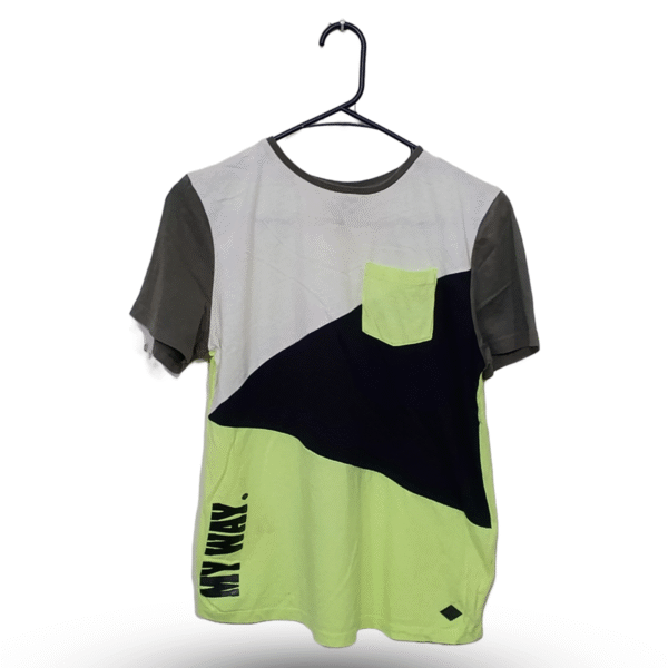 Mitch Triangle Pattern With Front Pocket Half Sleeves T Shirt | Cotton Jersey | Medium