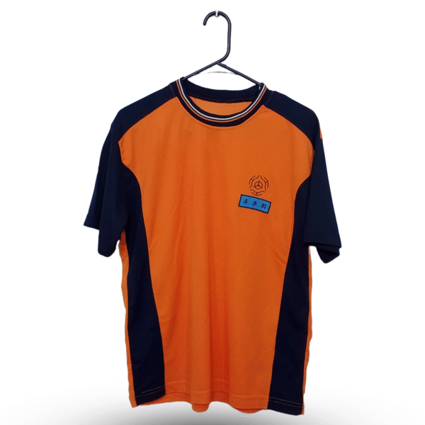 Lunda.PK Orange & Blue Round Neck Half Sleeves Sports T Shirt | Sports Fabric | Extra Large