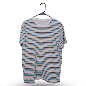 Zeeman Multicolor Stripes Half Sleeves T Shirt | Cotton Jersey | Large