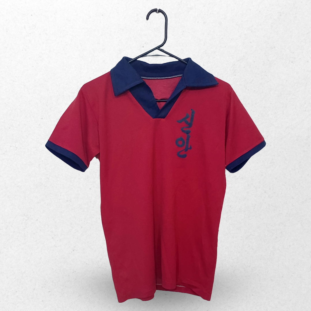 Lunda.Pk Blood Red & Navy Blue Half Sleeves Polo T Shirt | Satan Jersey | Medium