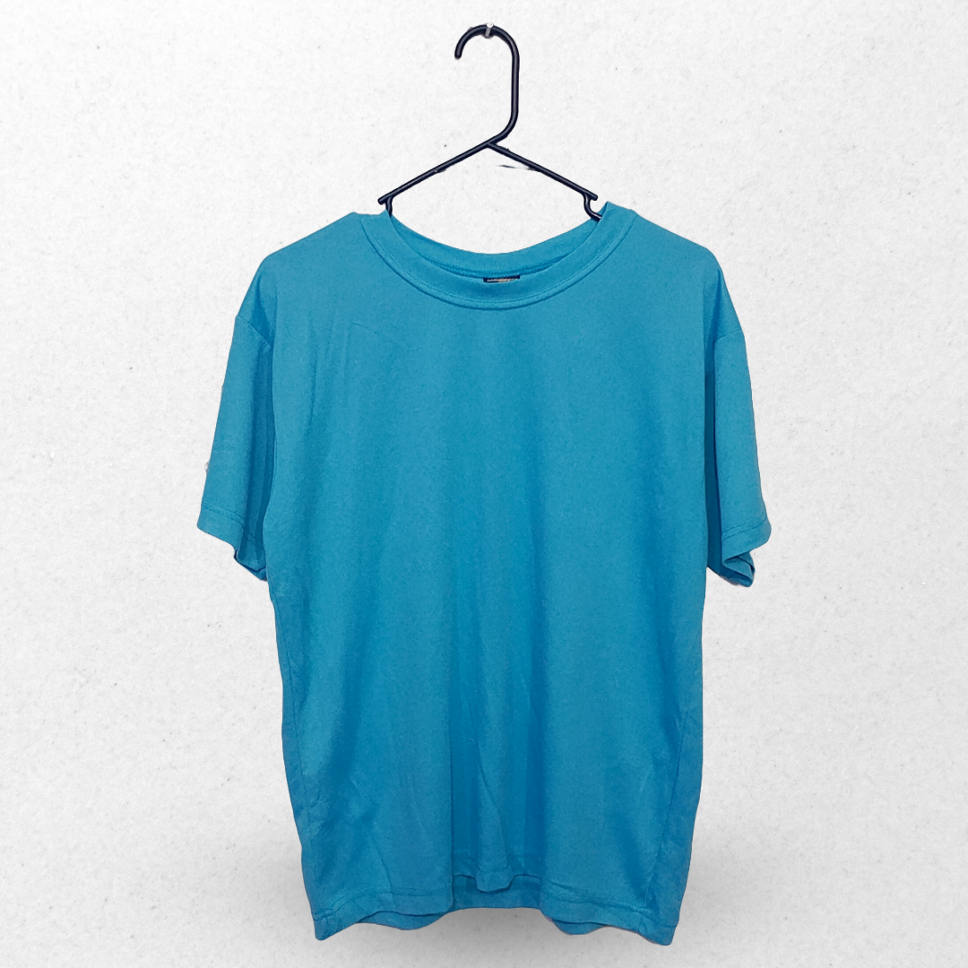 Spout Shinny Sky Blue Plain Half Sleeves Sports T Shirt | Sports Fabric | Large