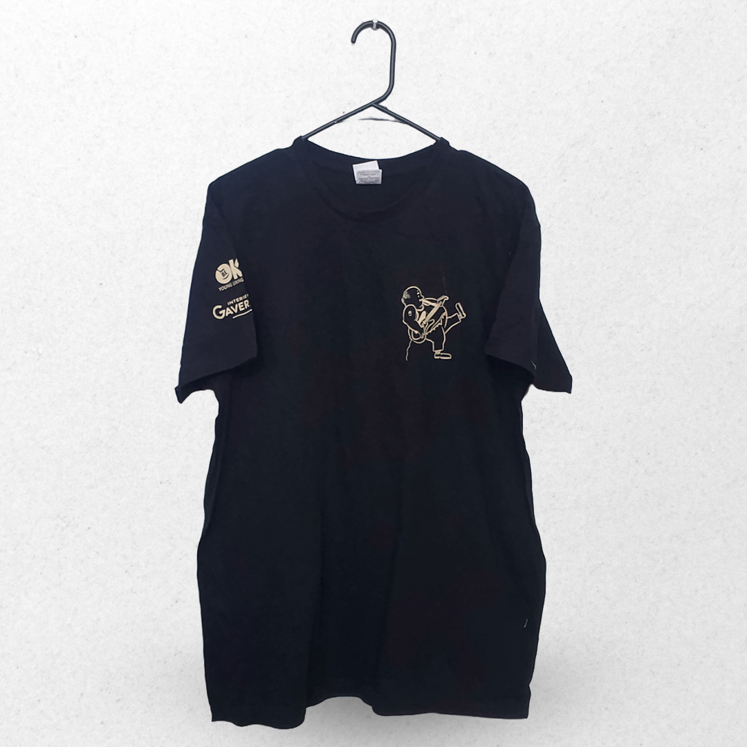 B&C Collection Jet Black Printed Half Sleeves T Shirt | Cotton Jersey | Extra Large