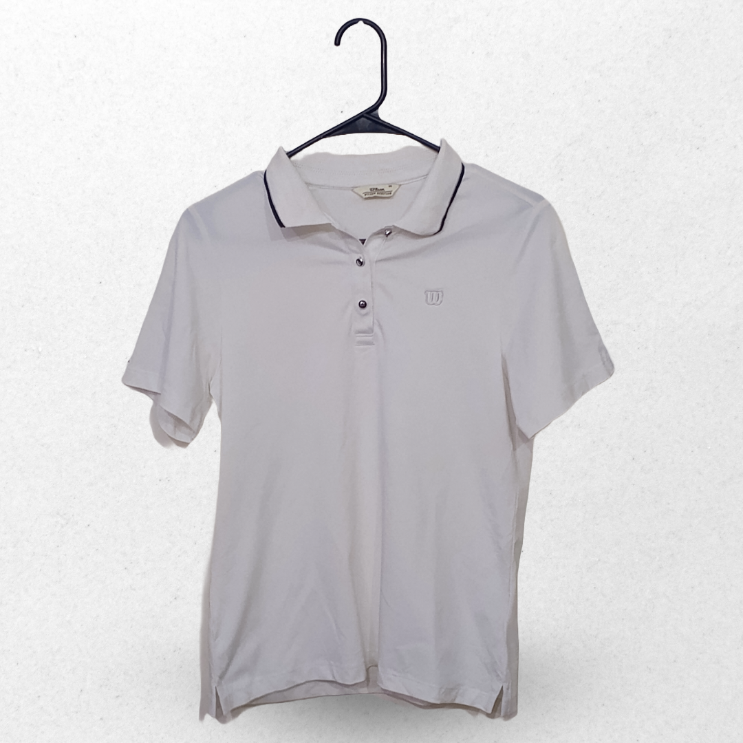 Wilson Chocolate White Plain Half Sleeves Polo T Shirt | Sports Fabric | Small