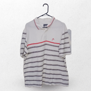 Head Off White & Brown Stripes Half Sleeves Polo T Shirt | Cotton Jersey | Extra Large