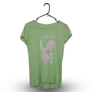 California Pistachio Green Printed Half Sleeves T - Shirt | Cotton Jersey | Large