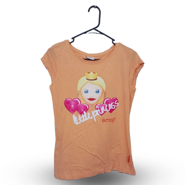 Little Princess Light Orange Printed Short Half Sleeves T - Shirt | Cotton Jersey | Medium