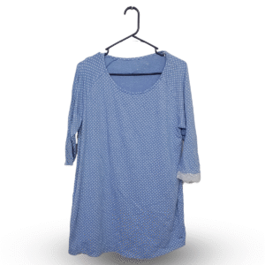 Lunda.Pk Sky Blue Polka Dotted Lace Sleeves | Pure Cotton Jersey | Extra Large