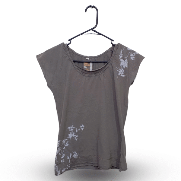 Tom Taylor Stonish Green Flower Printed Half Sleeves T Shirt | Cotton Jersey | Small