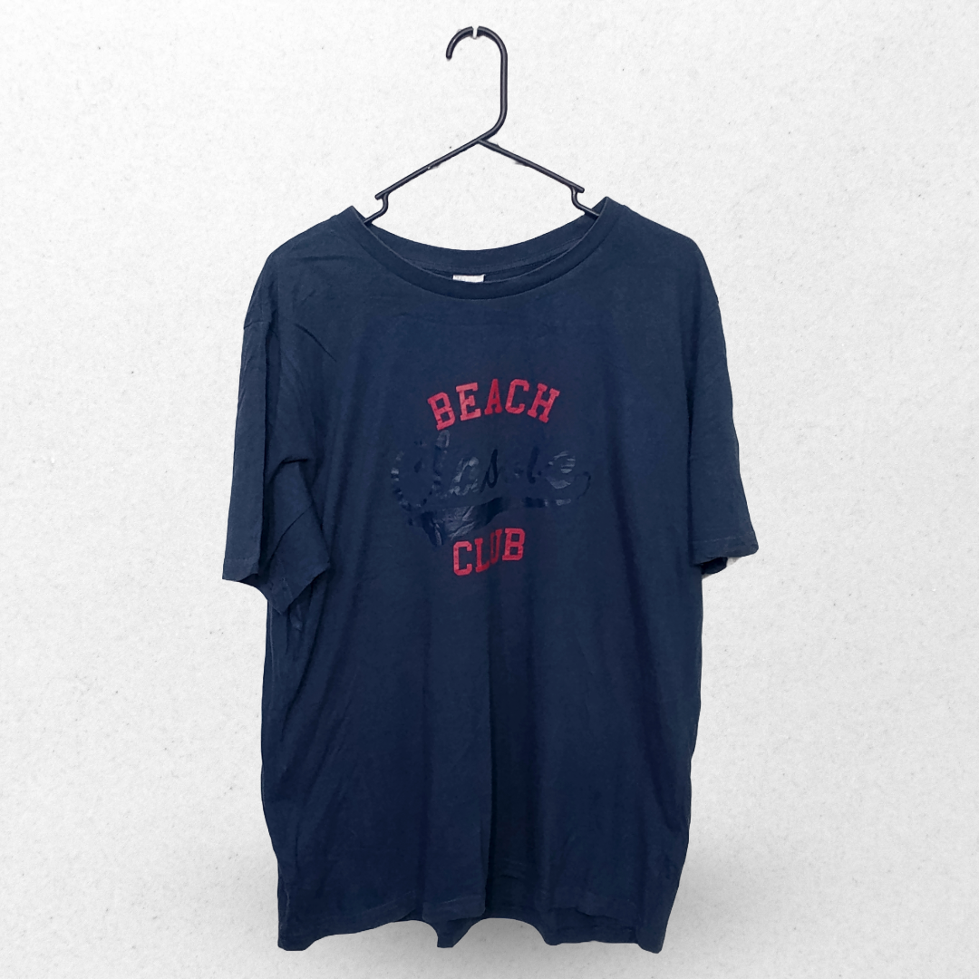 Enrico Mori Navy Teal Green Printed Half Sleeves T Shirt | Cotton Jersey | Extra Large
