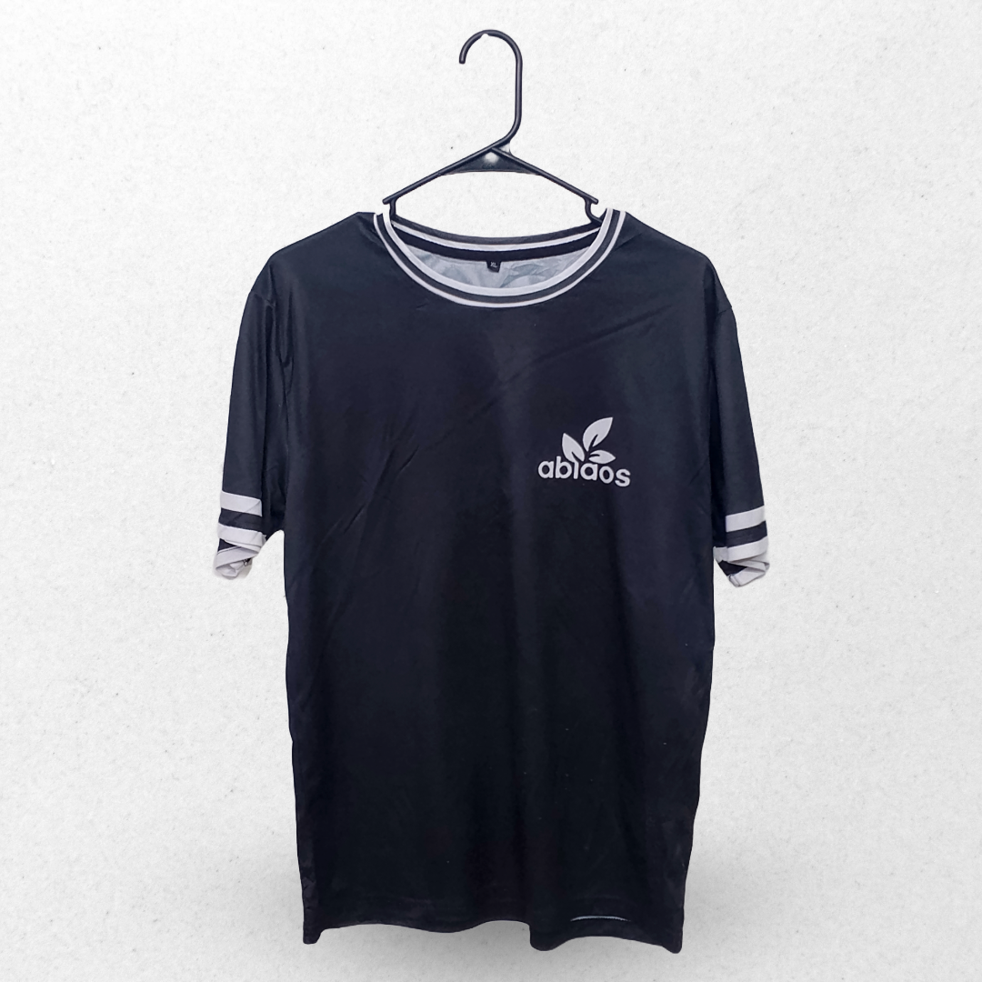 Abibas Black Half Sleeves T Shirt | Sports Fabric |
