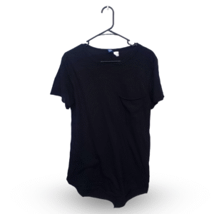 Divided Black With Front Pocket Half Sleeves T Shirt | Cotton Jersey | Large