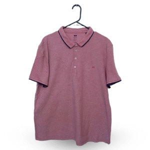We Pink Dotted Texture Half Sleeves Polo T Shirt | PK | 2XL