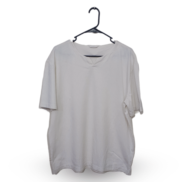 Mind Bridge White Stylish V Neck Half Sleeves T Shirt | Premium Cotton | 2XL