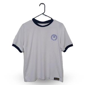 Lunda.Pk White & Dark Blue Half Sleeves Sports T Shirt | Sports Fabric | Medium