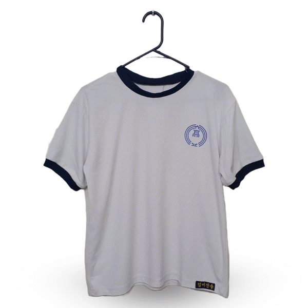 Lunda.Pk White & Dark Blue Half Sleeves Sports T Shirt | Sports Fabric | Medium