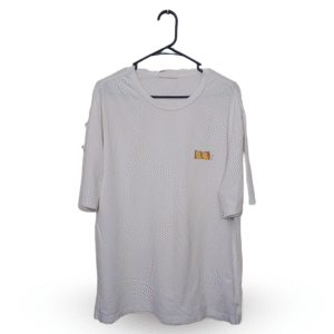 Tengu White Minimal Printed Half Sleeves T Shirt | Cotton Jersey | Extra Large
