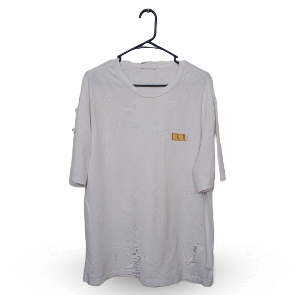 Tengu White Minimal Printed Half Sleeves T Shirt | Cotton Jersey | Extra Large