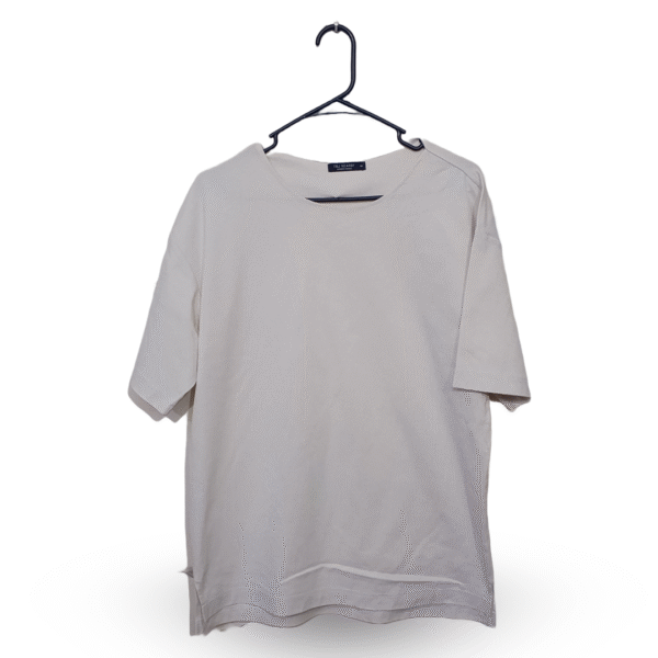TBJ Nearby Milk White Plain Half Sleeves T Shirt | Premium Cotton | Large