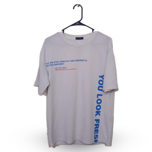 Chase Cult White Text Printed Half Sleeves T Shirt | Cotton Jersey | Large