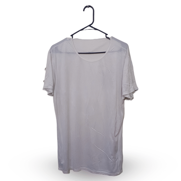 Lunda.Pk Off White Half Sleeves Light Sports T Shirt | Stricheble Sports Fabric | Large