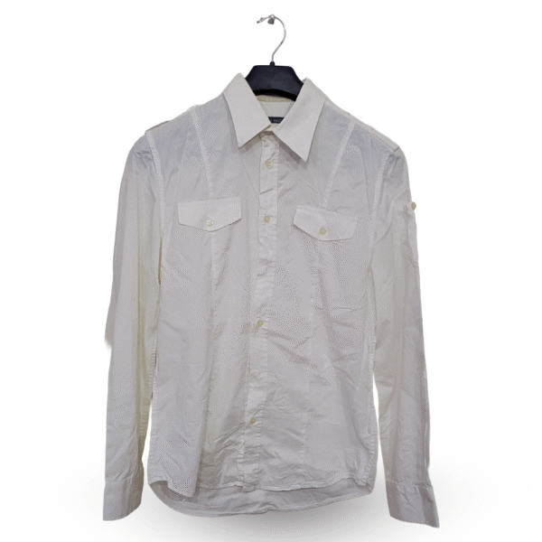 JC Rags Off White With Front Pocket Stylish Full Sleeves | Collar 15 | Chest Size 40