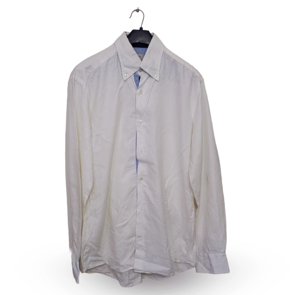 Thomas Regency White Dotted Texture Full Sleeves | Collar Size 15 | Chest Size 46