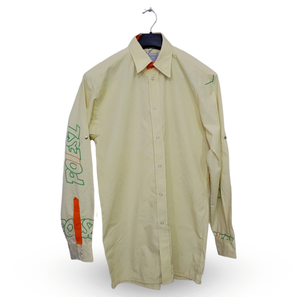 Kilim Kleding Lemon Yellow Printed Full Sleeves | Collar Size 14 | Chest Size 40