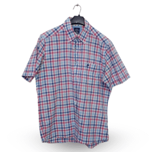 Marc Montino Multi Color Check With Front Pocket Half Sleeves | Collar Size 15 | Chest Size 44