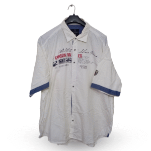 Canda White Printed Half Sleeves | Collar Size 18 | Chest 56