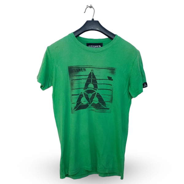Osher Parrot Green Printed Half Sleeves T Shirt | Cotton Jersey | Small