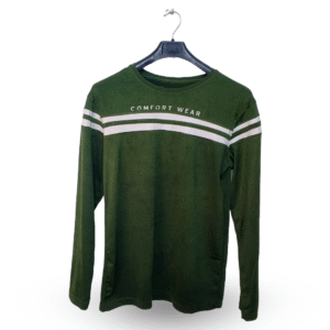 Comfort Wear Dull Green Printed Full Sleeves | Polyester Jersey | Medium
