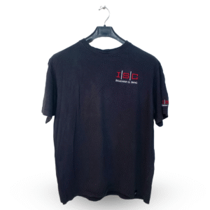 ISC Black Printed Half Sleeves T Shirt | Cotton Jersey | Extra Large