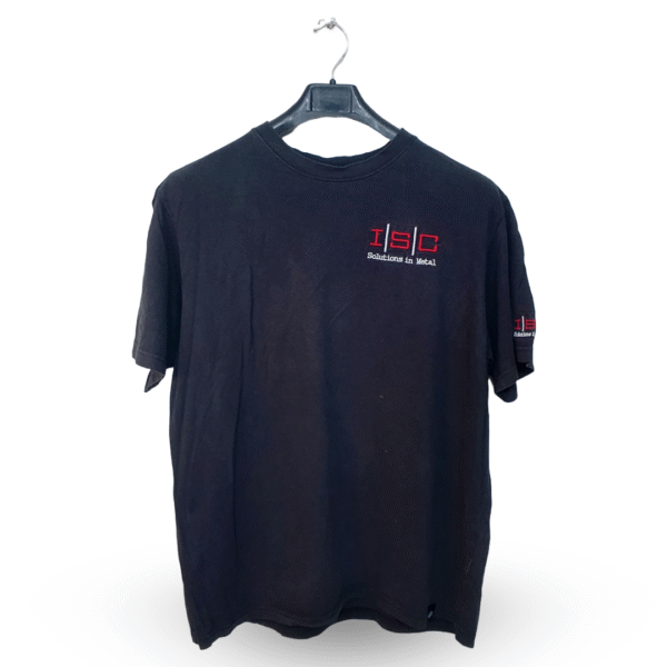 ISC Black Printed Half Sleeves T Shirt | Cotton Jersey | Extra Large
