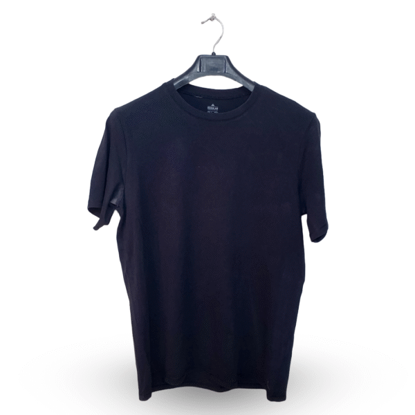 Decathlon Black Plain Half Sleeves T Shirt | Cotton Jersey | Large