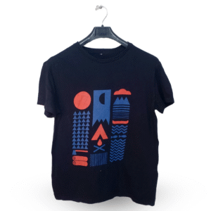 Lunda.Pk Black Printed Half Sleeves T Shirt | Cotton Jersey | Medium