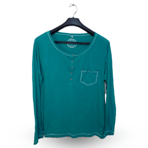 John Barita Dark Sea Green with Front Pocket Full Sleeves T Shirt | Cotton Jersey | Medium