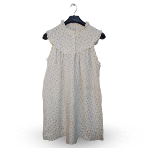 Lunda.Pk Light Lemon Floral Dot Printed Frill Blouse | Pure Cotton | Medium