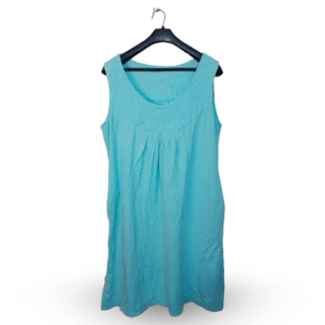 Lunda.Pk Turquoise Blue Tank Top Sleepwear | Cotton Jersey | Large