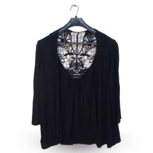 Villa Black Backless Cardigan | Cotton Jersey | Small