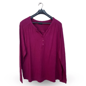 BPC Maroon V Neck Full Sleeves Shirt | Cotton Jersey | Large